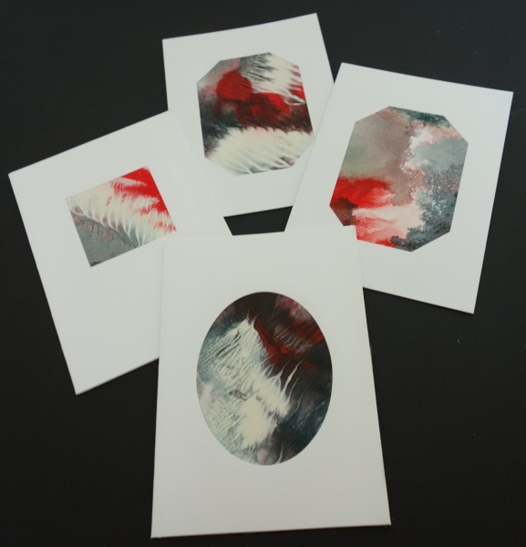 Künstlerkarten in Acryl - grau-rot